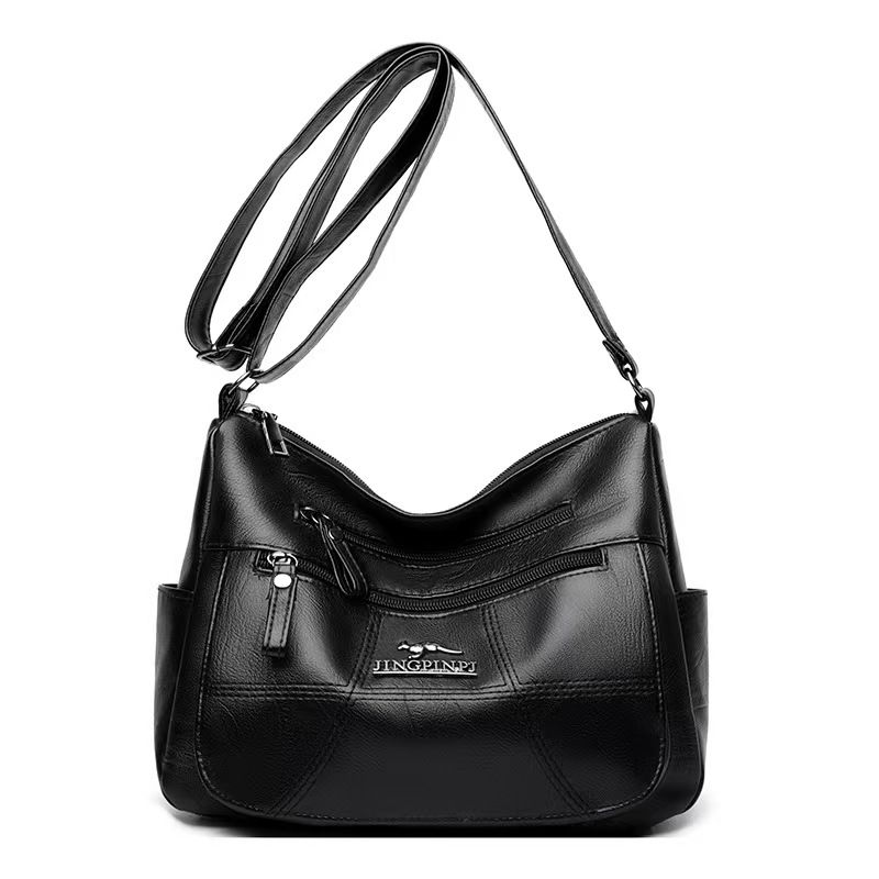 Leather Texture 2025 New Fashion Europe And The United States Soft Leather Multi-layer Large Capacity Single Shoulder Oblique Span Women's Bag The First Quality Of The Network Lowest Price First Servi