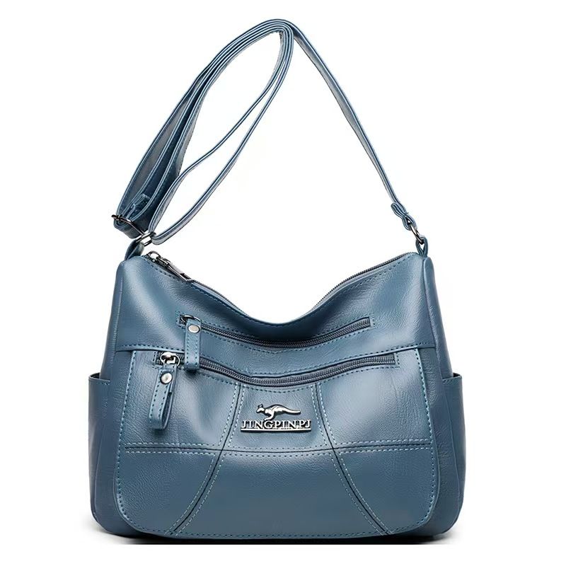Leather Texture 2025 New Fashion Europe And The United States Soft Leather Multi-layer Large Capacity Single Shoulder Oblique Span Women's Bag The First Quality Of The Network Lowest Price First Servi
