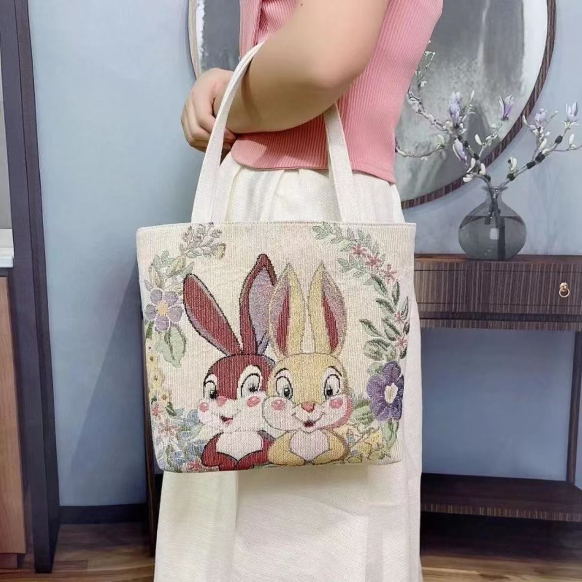 2024 Explosive Handbag Change Double-sided Handbag Embroidery Mobile Phone Bag To Go To Work New Convenient Handbag Network Quality First Service First Price Lowest