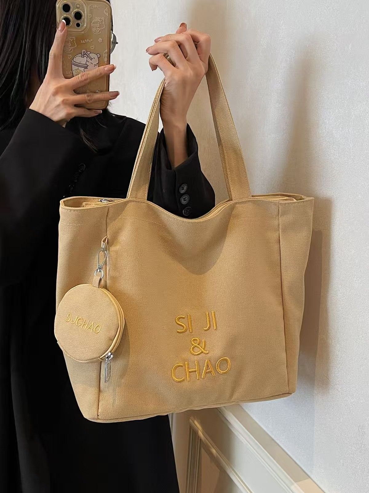 Canvas Bag Female Large Capacity 2025 New Autumn And Winter All-in-one Leisure Single Shoulder College Students Class Commuting Tote Bag Whole Network Quality First Service First Price Lowest