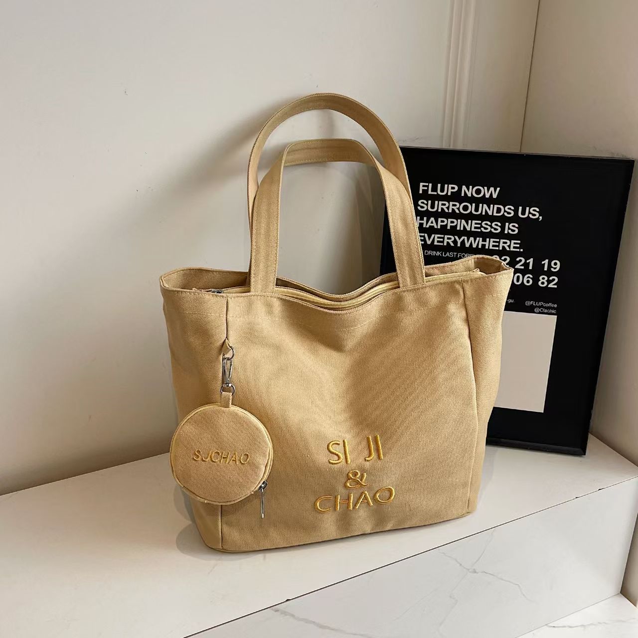 Canvas Bag Female Large Capacity 2025 New Autumn And Winter All-in-one Leisure Single Shoulder College Students Class Commuting Tote Bag Whole Network Quality First Service First Price Lowest