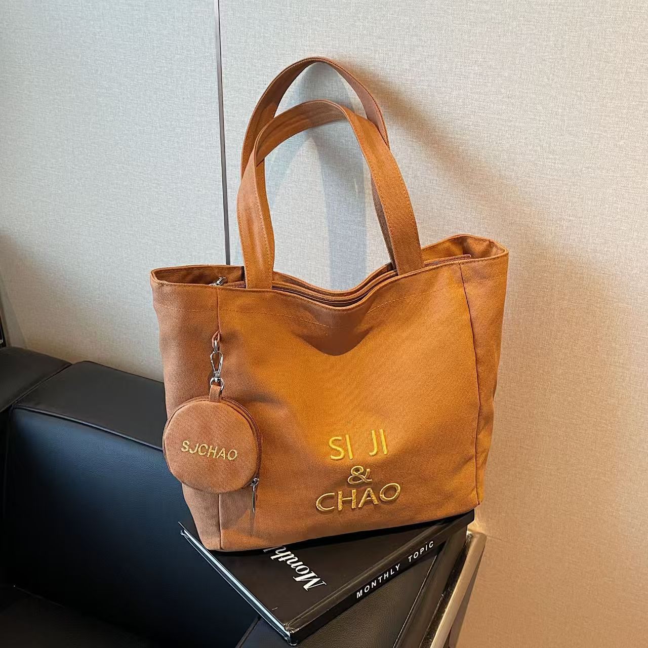 Canvas Bag Female Large Capacity 2025 New Autumn And Winter All-in-one Leisure Single Shoulder College Students Class Commuting Tote Bag Whole Network Quality First Service First Price Lowest