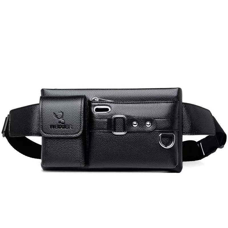 Men's Bag Fashion Mobile Phone Bag Sports Fanny Pack Multi-functional Outdoor Mobile Phone Bag Pu Boys Crossbody Bag Cycling Fanny Pack Men's Whole Network Quality First Service First Price Lowest