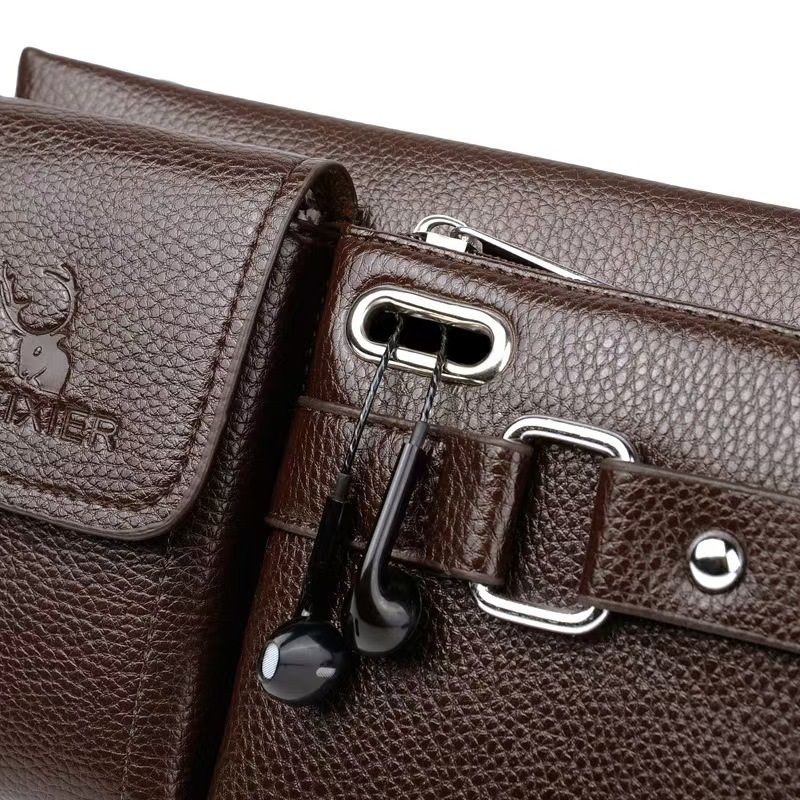 Men's Bag Fashion Mobile Phone Bag Sports Fanny Pack Multi-functional Outdoor Mobile Phone Bag Pu Boys Crossbody Bag Cycling Fanny Pack Men's Whole Network Quality First Service First Price Lowest
