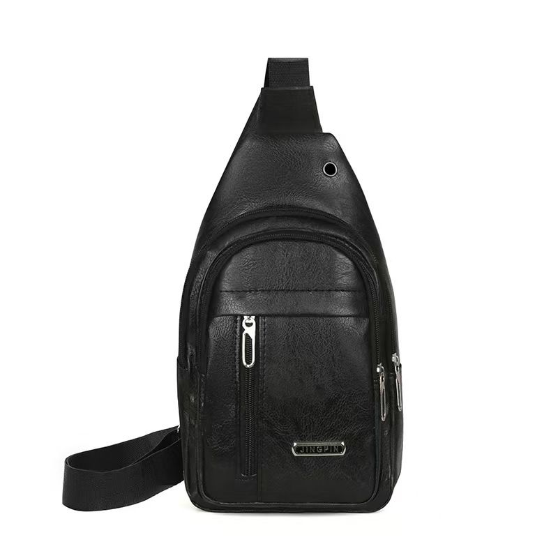 New Men's Bag - PU Men's Crossbody Backpack For Cross-Border Trend - Wholesale And Direct Shipment - Pure Color Front-Pack - Top Quality Nationwide - First-Class Service
