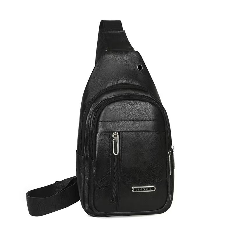 New Men's Bag - PU Men's Crossbody Backpack For Cross-Border Trend - Wholesale And Direct Shipment - Pure Color Front-Pack - Top Quality Nationwide - First-Class Service