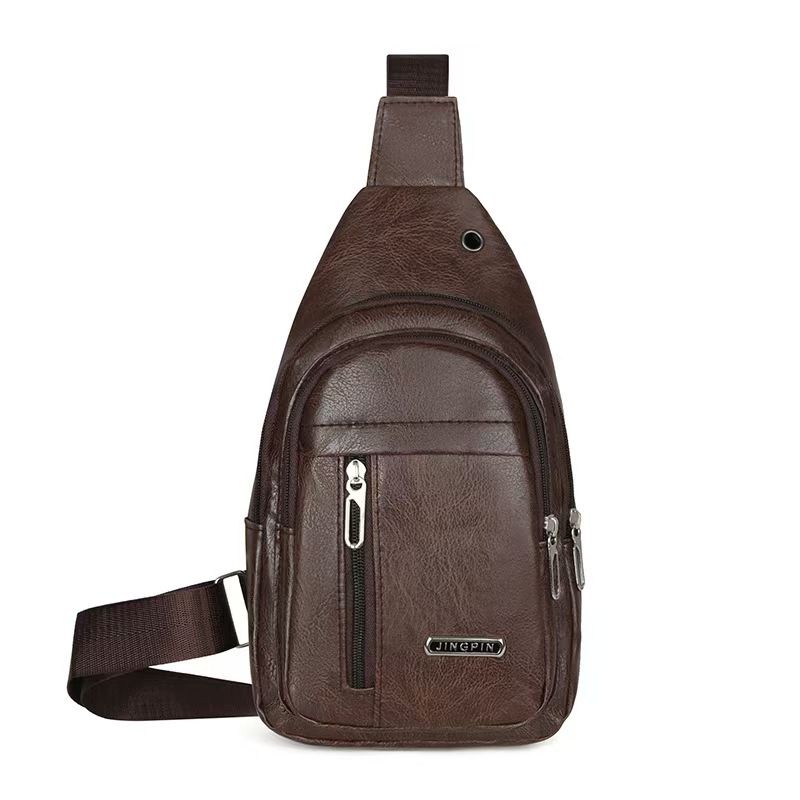 New Men's Bag - PU Men's Crossbody Backpack For Cross-Border Trend - Wholesale And Direct Shipment - Pure Color Front-Pack - Top Quality Nationwide - First-Class Service
