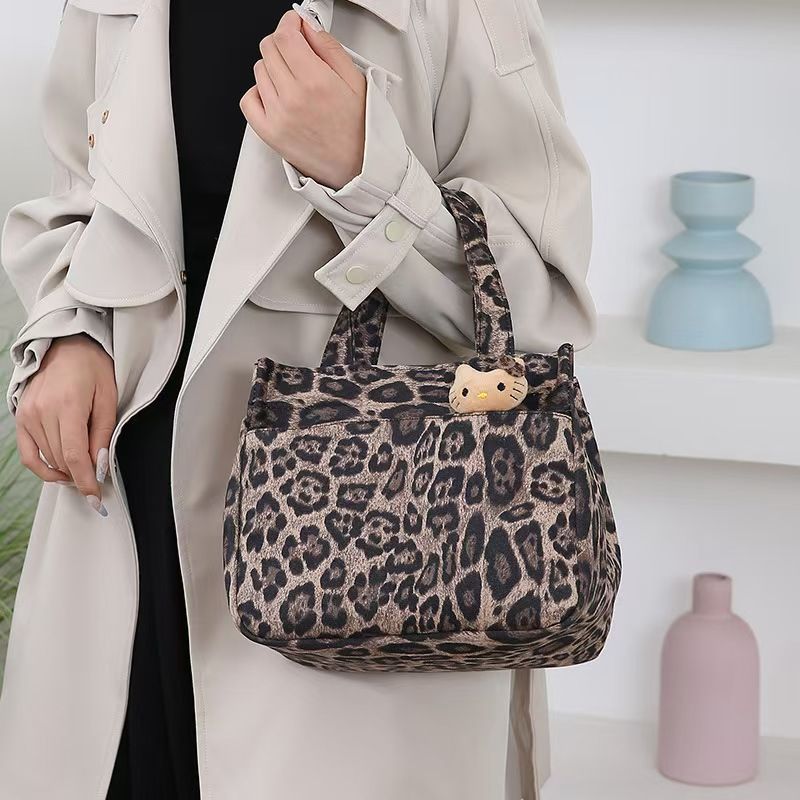 New Large-capacity Leopard-print Handbag - ideal For Office Use Convenient For Moms, Durable Baby Backpack, Student Lunch Bag - top Quality Across The Board, First-class Service.