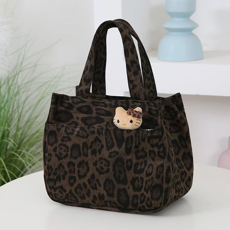New Large-capacity Leopard-print Handbag - ideal For Office Use Convenient For Moms, Durable Baby Backpack, Student Lunch Bag - top Quality Across The Board, First-class Service.