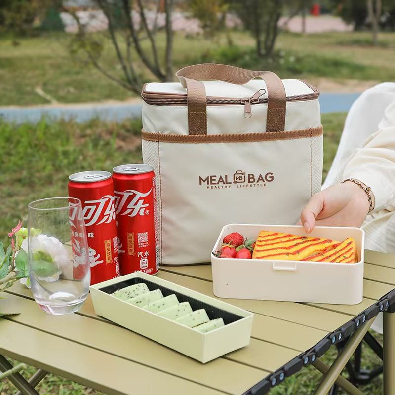 Aluminum Foil Lunch Box With Thick Insulation Bag, Hand-held Lunch Carrying Strap Meal Packaging Lunch Bag Refrigeration Bag, Lunch Box, Office Worker Lunch Box - Top Quality Across The Board