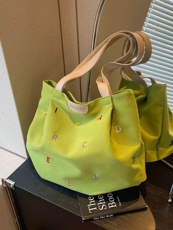 Large-capacity Canvas Bag For Women, 2025 New Style, Trendy Embroidered Letters, Handbag For Carrying On The Shoulder, Small And Fresh Style Tote Bag. The Highest Quality On The Entire Internet.