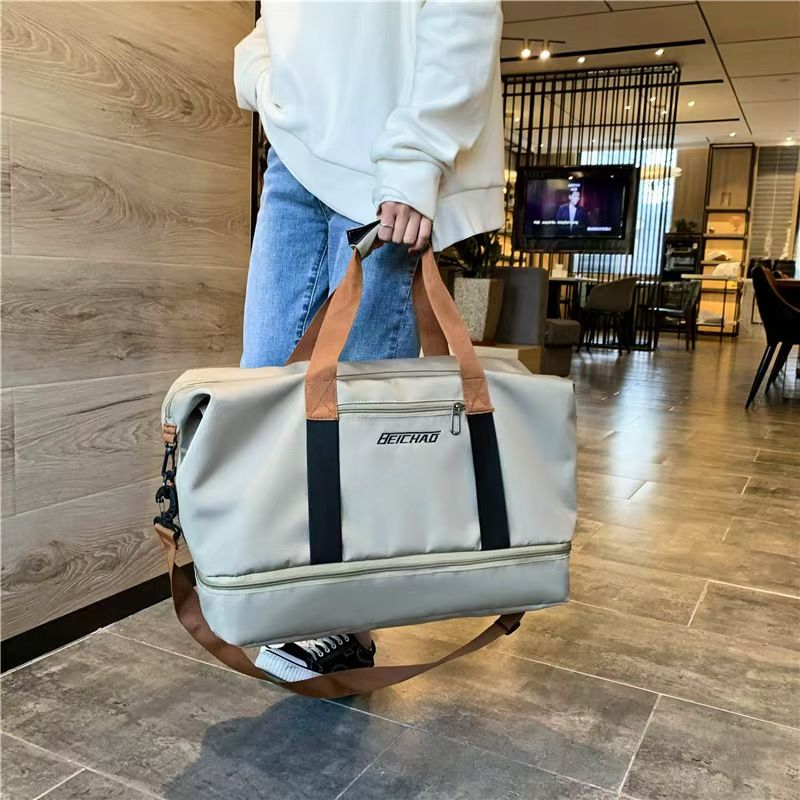 New Fitness Bag With Separate Dry And Wet Compartments, Large Capacity And Independent Shoe Compartment. Business Trip Fitness Bag That Can Be Equipped With A Handle. Travel Bag