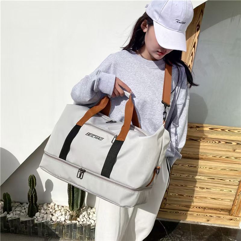 New Fitness Bag With Separate Dry And Wet Compartments, Large Capacity And Independent Shoe Compartment. Business Trip Fitness Bag That Can Be Equipped With A Handle. Travel Bag
