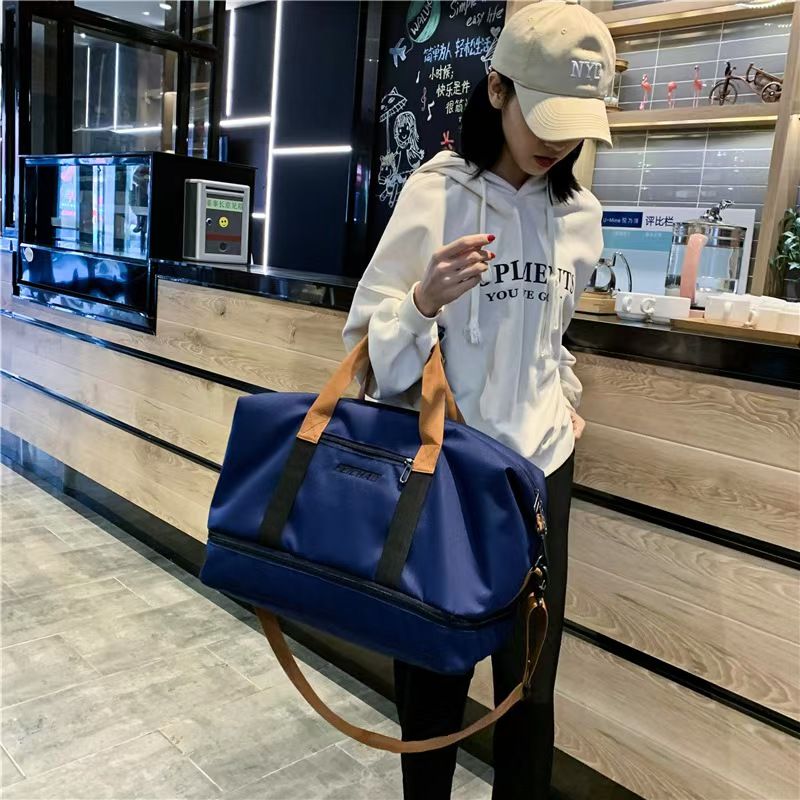 New Fitness Bag With Separate Dry And Wet Compartments, Large Capacity And Independent Shoe Compartment. Business Trip Fitness Bag That Can Be Equipped With A Handle. Travel Bag