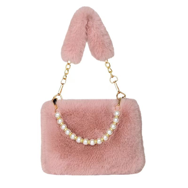 New Autumn-Winter Plush Handbag. Women's Fashionable Small Indie Chain Crossbody Bag. Small Square Bag With Plush Material. Top Quality Across The Entire Internet.