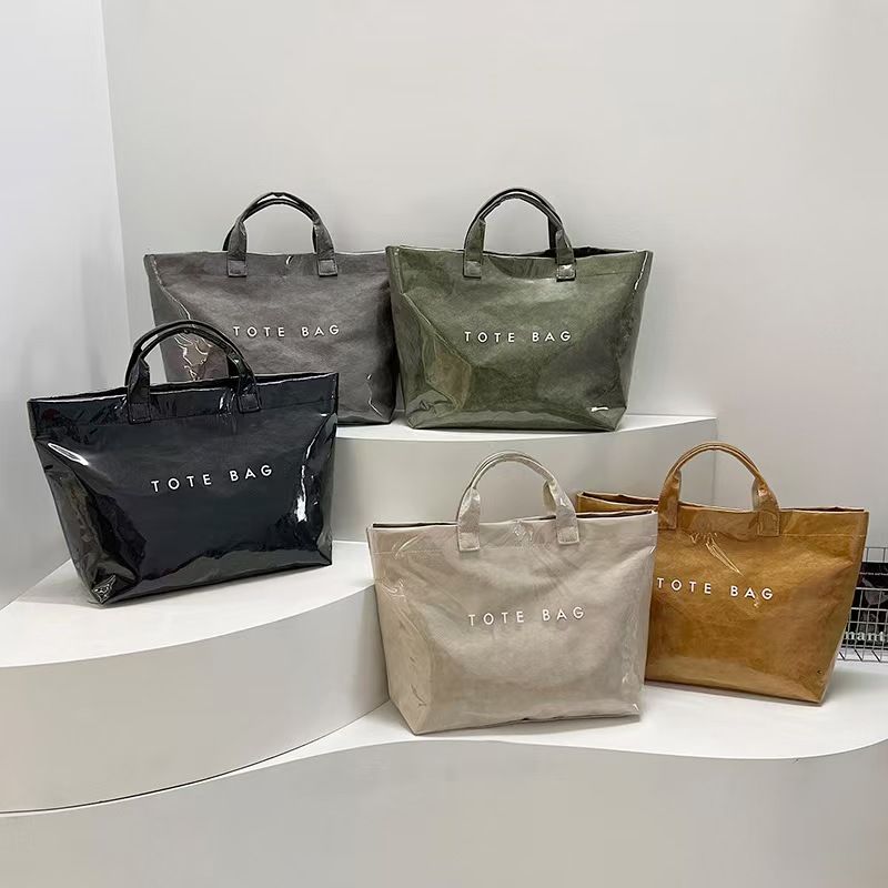 Fashionally Stylish Durable Paper Women's Bag - New Trendy Casual Commuting Handbag With Large Capacity Versatile And Fashionable Tote Bag