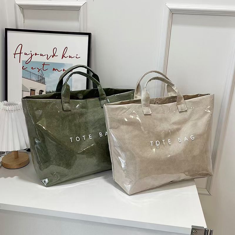 Fashionally Stylish Durable Paper Women's Bag - New Trendy Casual Commuting Handbag With Large Capacity Versatile And Fashionable Tote Bag