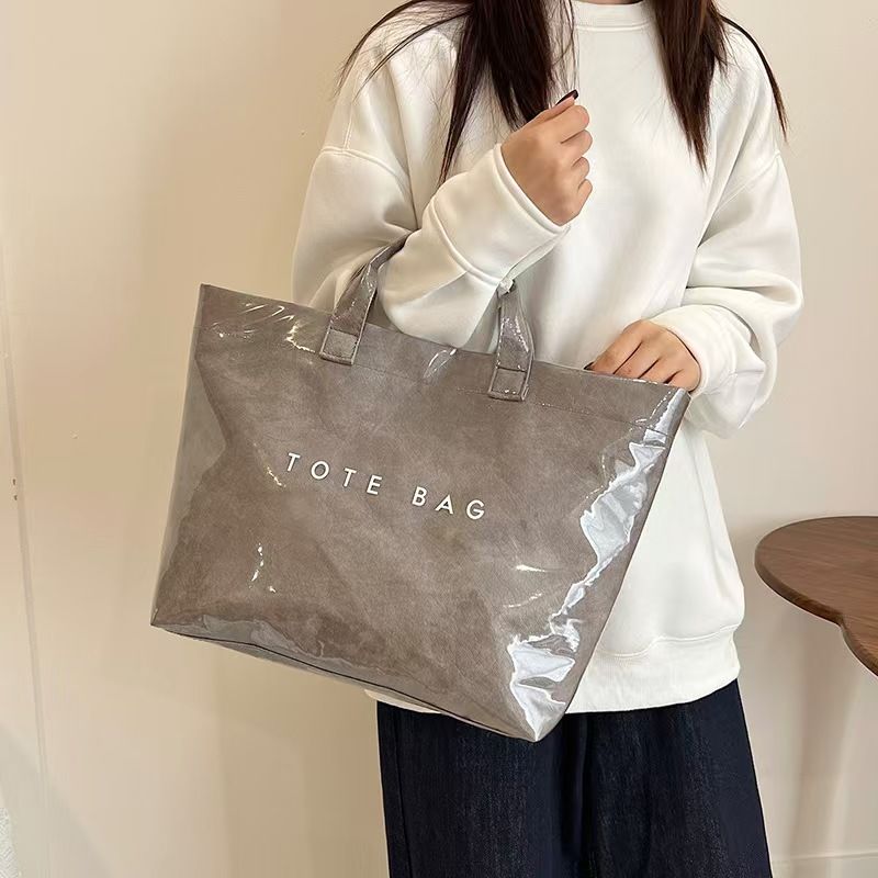 Fashionally Stylish Durable Paper Women's Bag - New Trendy Casual Commuting Handbag With Large Capacity Versatile And Fashionable Tote Bag