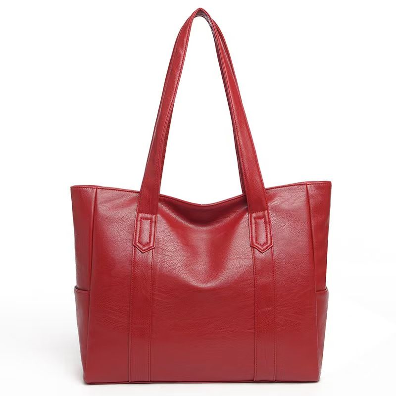 Soft Leather Texture Large Bag With Simple And Casual Style Single Shoulder Bag With Large Capacity For Daily Commuting Retro Tote Bag With Light Luxury Design Handbag For Carrying On The Go. Top Qual
