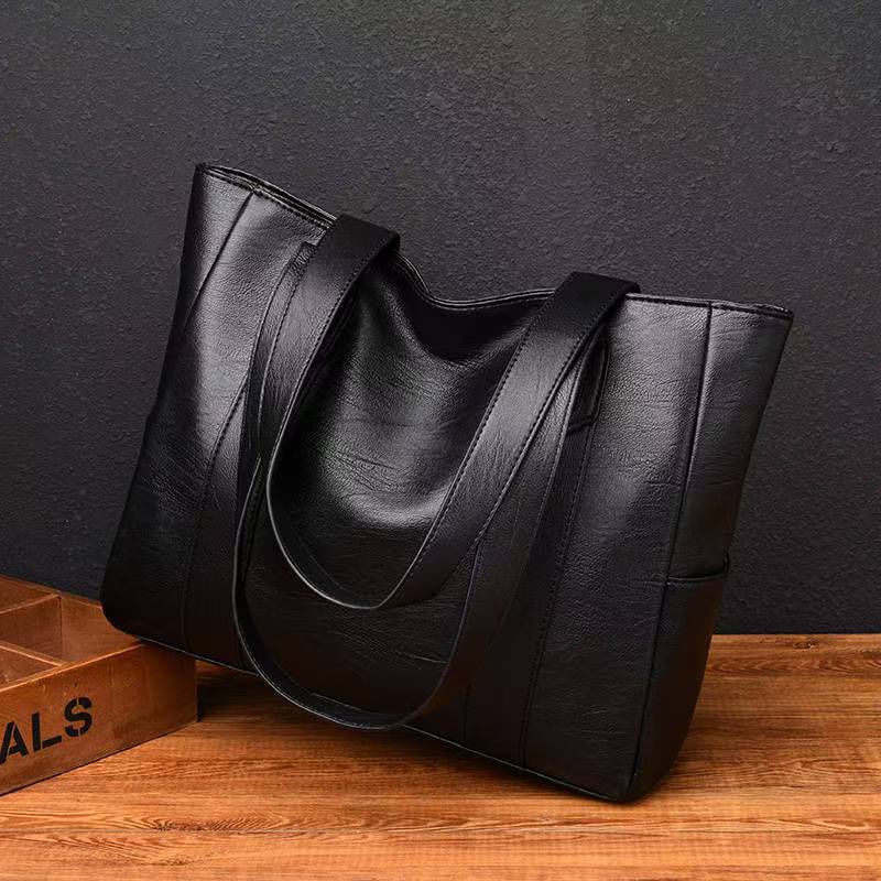 Soft Leather Texture Large Bag With Simple And Casual Style Single Shoulder Bag With Large Capacity For Daily Commuting Retro Tote Bag With Light Luxury Design Handbag For Carrying On The Go. Top Qual