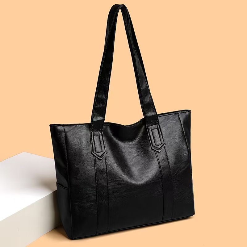 Soft Leather Texture Large Bag With Simple And Casual Style Single Shoulder Bag With Large Capacity For Daily Commuting Retro Tote Bag With Light Luxury Design Handbag For Carrying On The Go. Top Qual
