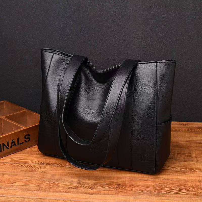 Soft Leather Texture Large Bag With Simple And Casual Style Single Shoulder Bag With Large Capacity For Daily Commuting Retro Tote Bag With Light Luxury Design Handbag For Carrying On The Go. Top Qual