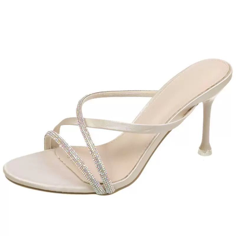 New Arrival  Fashion Women’s Sandals  Open Shoes Thin Heels  Shining Slippers Ladies  Shining Daily Shoes Girls Sandal