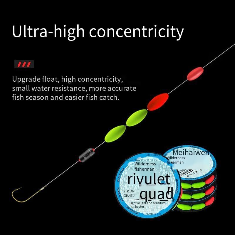 5pcs Fishing line hook swim bladder suit 3.6M long Fishing line group Three-grain floating single hook of white-striped grouper