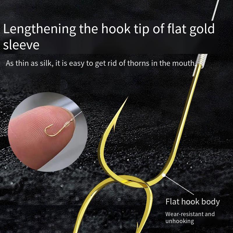 5pcs Fishing line hook swim bladder suit 3.6M long Fishing line group Three-grain floating single hook of white-striped grouper