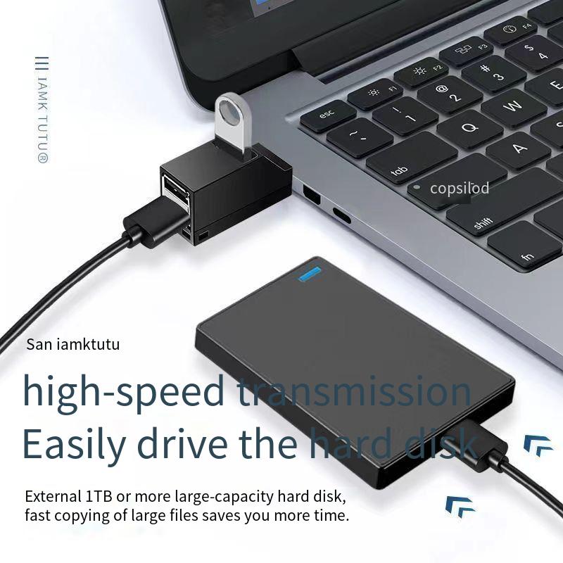 2pcs of USB3.0 extender one to three multi-port splitter high-speed laptop USB converter Hub expansion dock