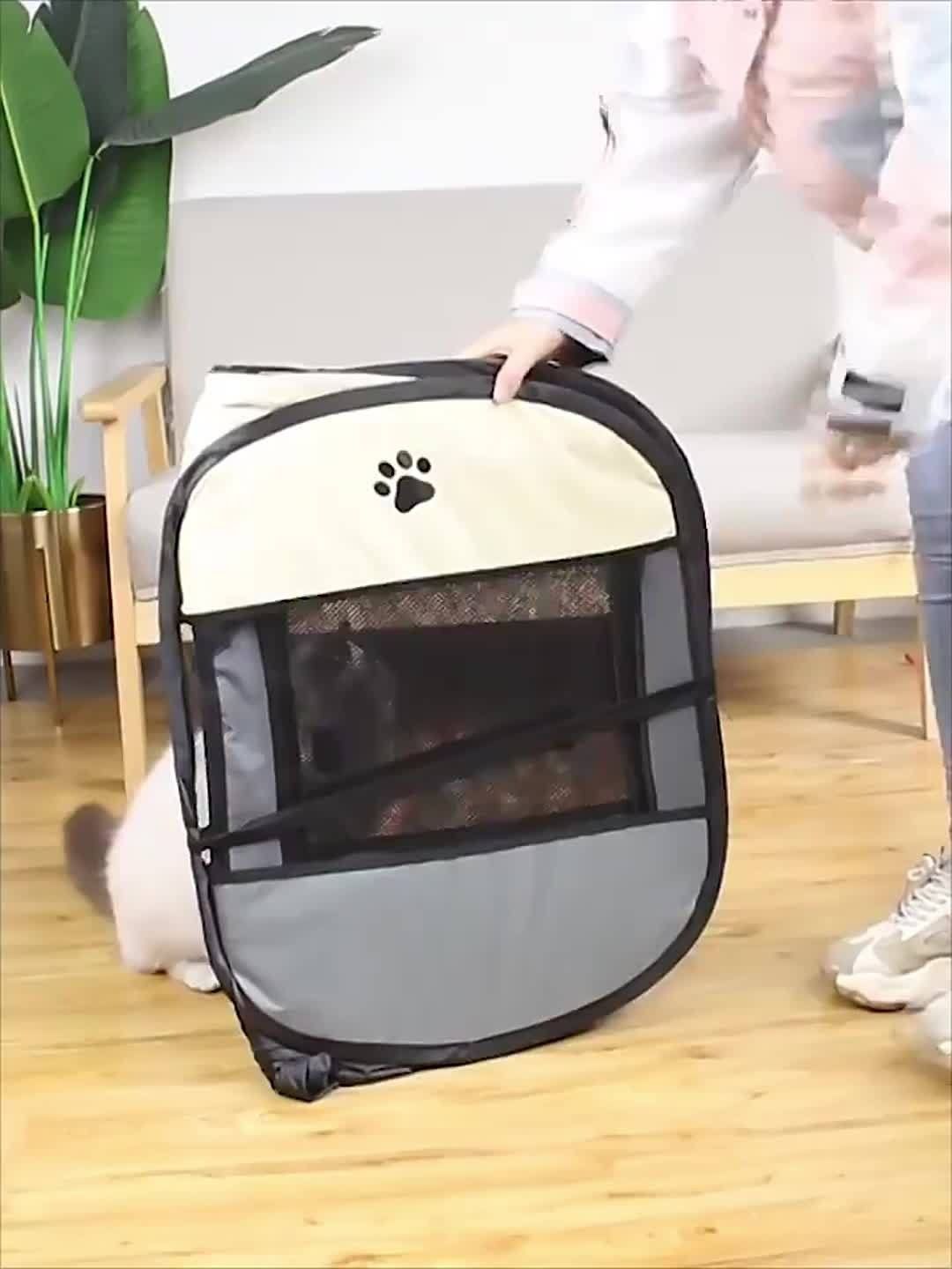1 Piece Foldable Octagonal Pet Playpen Tent for Traditional Style Indoor/Outdoor Puppy and Kitten Enclosure for Cats and Dogs, Oxford Cloth, Scratch Resistant