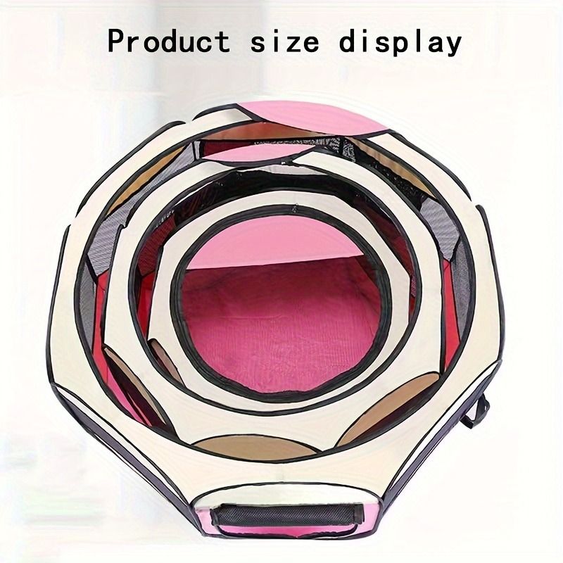 1 Piece Foldable Octagonal Pet Playpen Tent for Traditional Style Indoor/Outdoor Puppy and Kitten Enclosure for Cats and Dogs, Oxford Cloth, Scratch Resistant