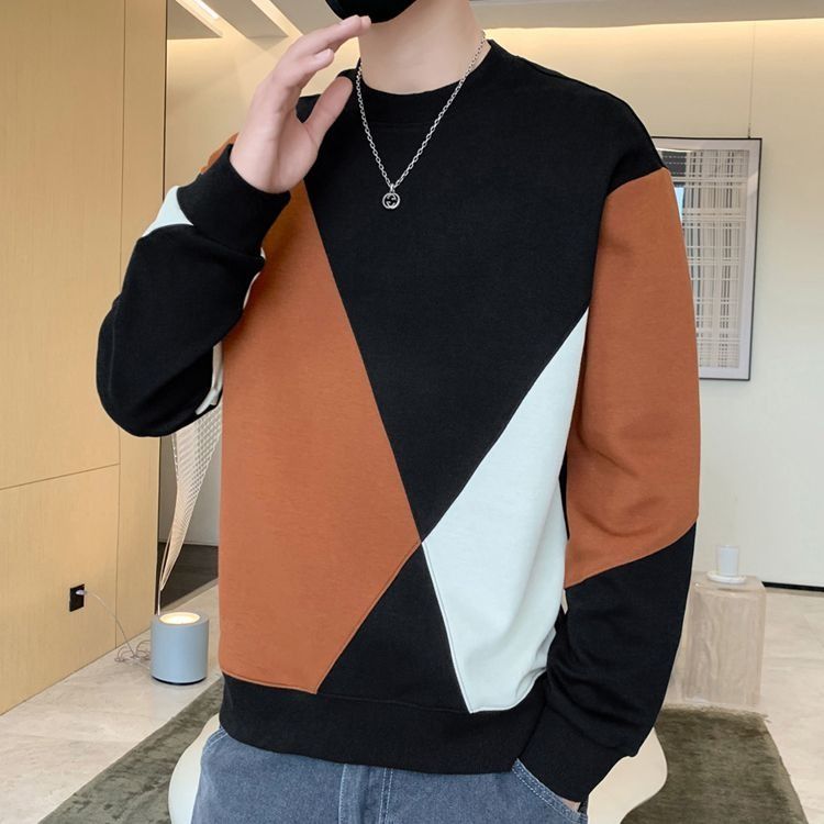 Casual sportswear two-piece suit for men autumn a complete set of long-sleeved trousers men's loose trendy handsome sweater