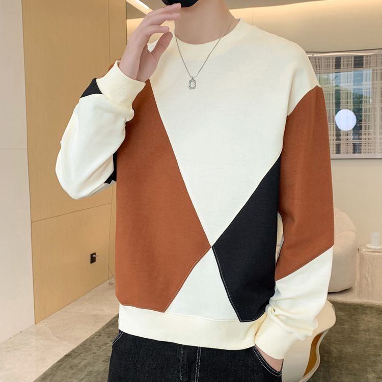 Casual sportswear two-piece suit for men autumn a complete set of long-sleeved trousers men's loose trendy handsome sweater