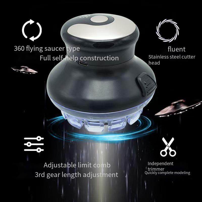 Electric hair clipper UFO flying saucer self-care fully automatic men's electric hair clipper shaving hair bald rotating blade reasoning