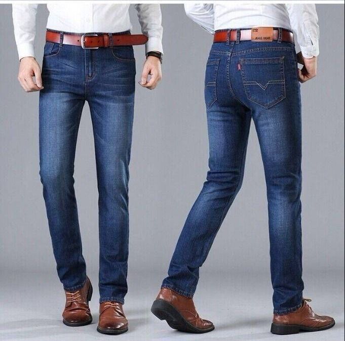 Men stretch jeans student jeans loose casual straight trousers wear-resistant and dirt-resistant work pants men