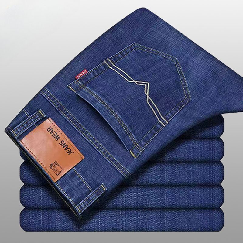 Men stretch jeans student jeans loose casual straight trousers wear-resistant and dirt-resistant work pants men