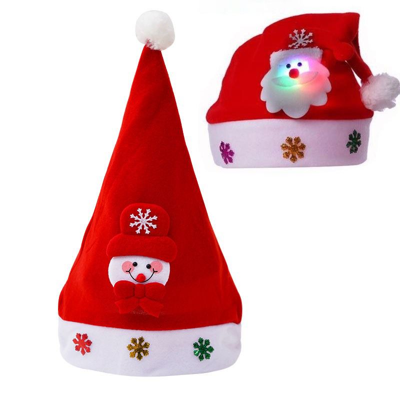 Children Christmas hats Christmas decorations luminous adult Santa Claus hats Christmas gifts small gifts wholesale