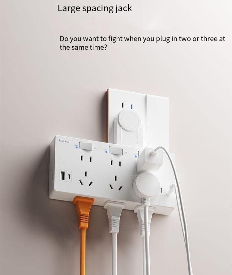 Multi-function patch panel conversion plug expansion non-punching household five-hole plug-and-play non-wiring socket