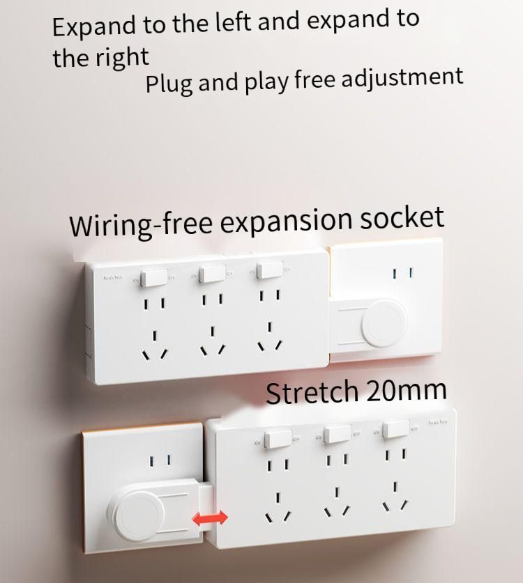 Multi-function patch panel conversion plug expansion non-punching household five-hole plug-and-play non-wiring socket
