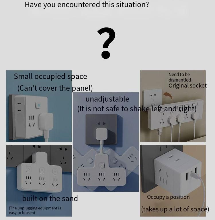 Multi-function patch panel conversion plug expansion non-punching household five-hole plug-and-play non-wiring socket