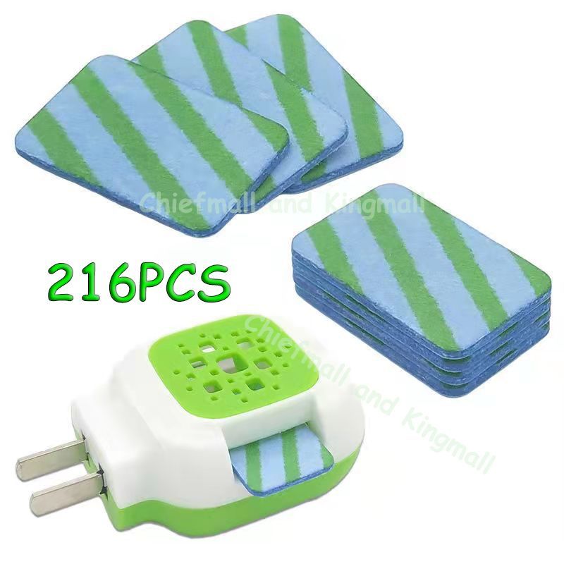 216pcs Electric mosquito repellent incense sheets and 2 mosquito devices Smokeless and tasteless Safe and non-toxic Suitable for infants and pregnant womenkingmall chiefmall lasts 10 hours