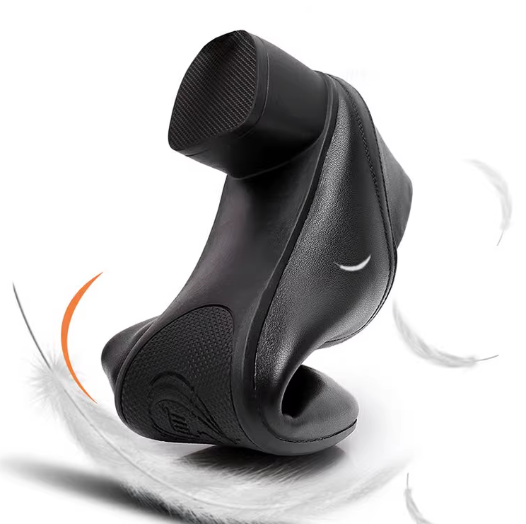 Women Shoes with middle heels Soft soled Waterproof water Black shoes frenulum leather shoes Light and comfortable leisure shoes Business shoes Oxfords