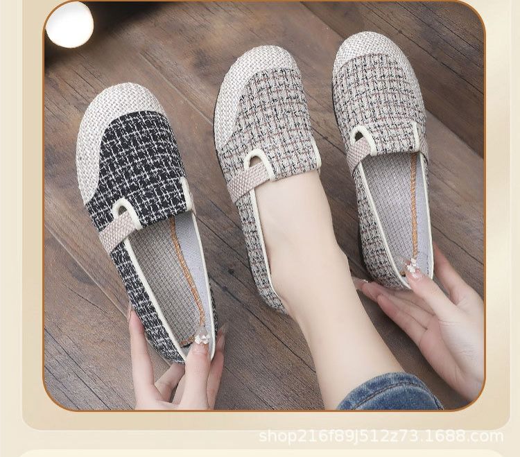 Cloth shoes single shoes casual soft soles middle-aged and elderly mothers'shoes one-foot fisherman beanie shoes women's shoes ladys shoes