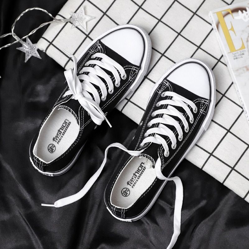Low-top canvas shoes, men's trendy shoes, couples, Korean casual cloth shoes, spring and autumn new student shoes, plus size