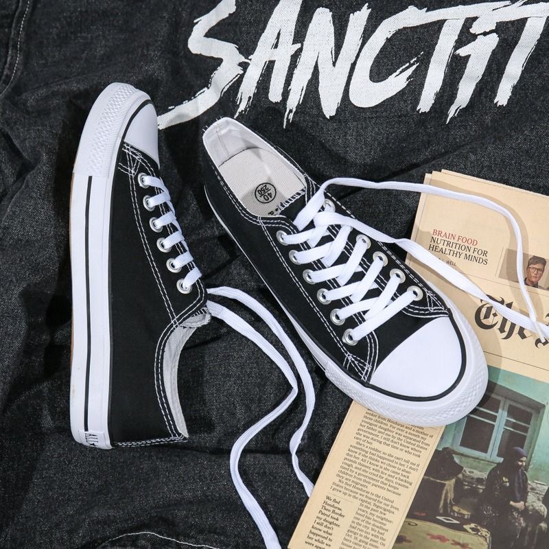 Low-top canvas shoes, men's trendy shoes, couples, Korean casual cloth shoes, spring and autumn new student shoes, plus size
