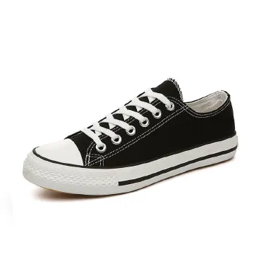 Low-top canvas shoes, men's trendy shoes, couples, Korean casual cloth shoes, spring and autumn new student shoes, plus size Black,EU41