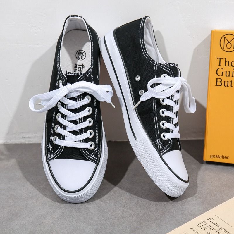Low-top canvas shoes, men's trendy shoes, couples, Korean casual cloth shoes, spring and autumn new student shoes, plus size