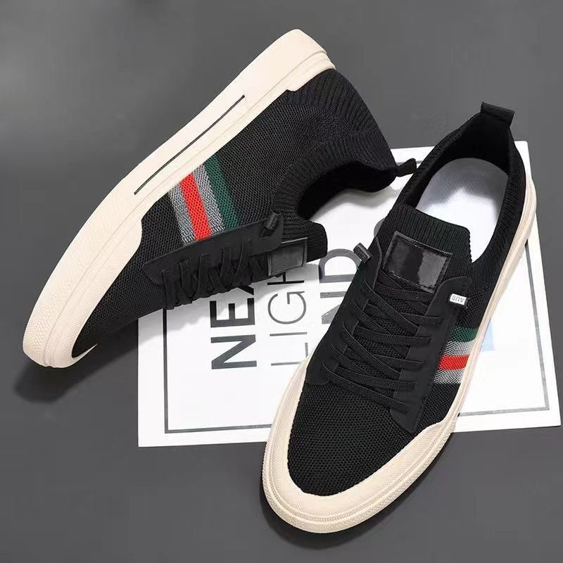 Men's shoes spring and autumn new men's breathable mesh panel shoes, lazy slip-on labor protection work shoes, casual canvas shoes