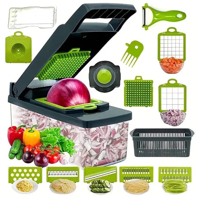 Vegetable Chopper Slicer Set 16 Veggie Slicer Kits Interchangeable Blades Dicer And Grater